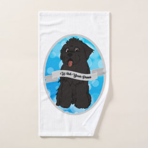 Wash your paws black newfoundland drool hand towel