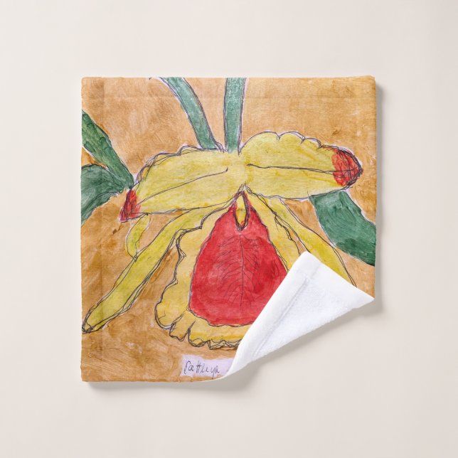 Washcloth with abstract botanical design wash cloth (Wash Cloth)