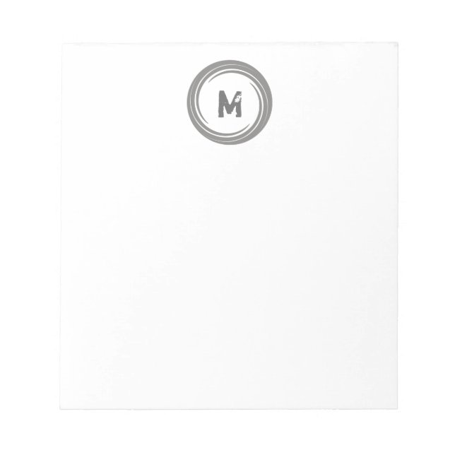 Washed Away! Grey Monogram Notepad (Front)