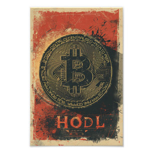 Washed Bitcoin hodl crypto blockchain Photo Print