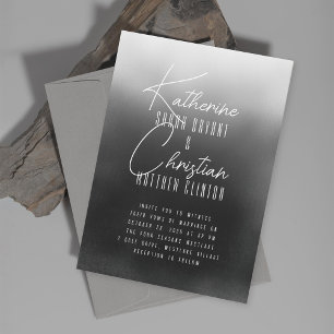 Washed Charcoal Wedding Invitation