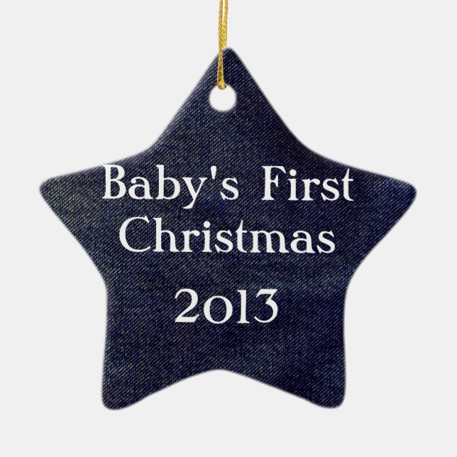 Washed Denim Design #7 at Emporio Moffa Ceramic Ornament (Front)