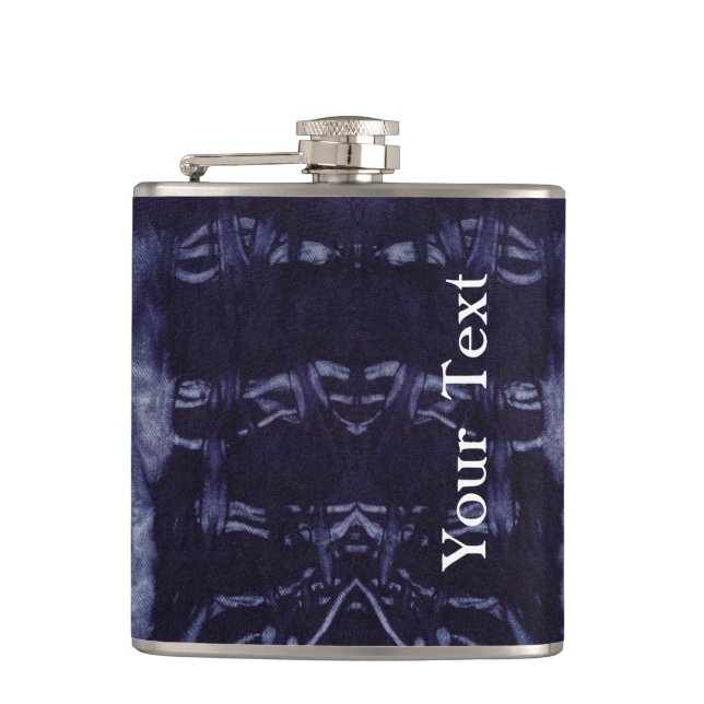 Washed Denim Design #7 at Emporio Moffa Hip Flask (Front)