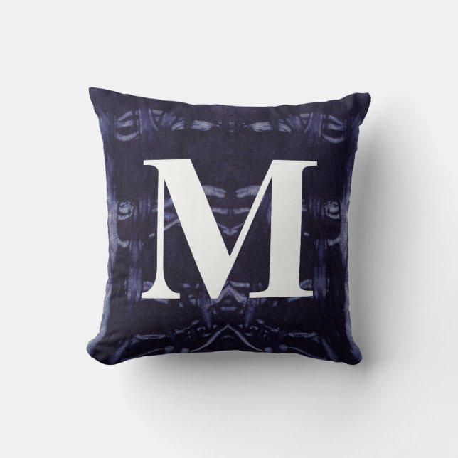 Washed Denim Design #8 with Monogram Cushion (Front)