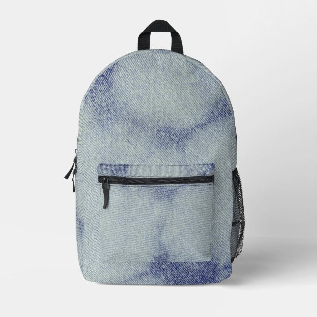 Washed Denim Design No. 1 @ Emporio Moffa Printed Backpack (Front)