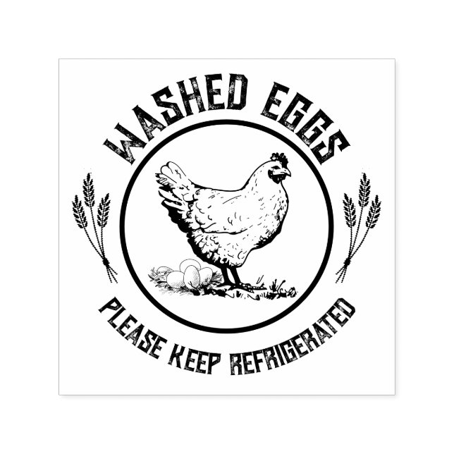 Washed Eggs Keep Refrigerated Self-inking Stamp (Design)