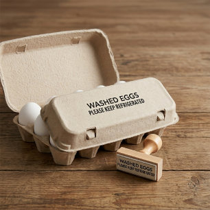 Washed Eggs Please Keep Refrigerated Chicken Duck  Rubber Stamp