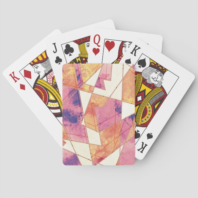 Washed Out Geometric Pattern Classic Playing Cards (Back)