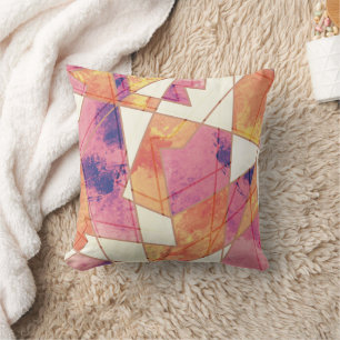 Washed Out Geometric Pattern Cushion