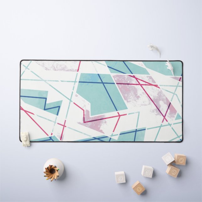 Washed Out Geometric Pattern Desk Mat (Kids Table)