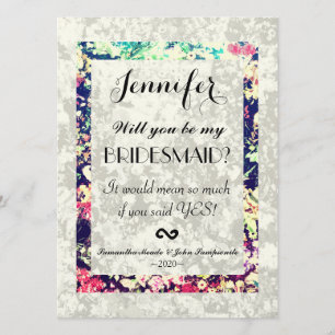 Washed Out & Multicolor Elegant Floral Collage Invitation