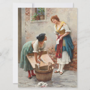 Washerwomen Sharing the News Card