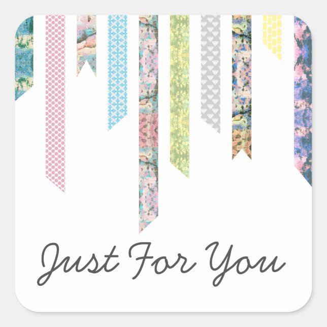 Washi Tape Pastels | DIY & Crafts | Personalised Square Sticker (Front)