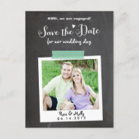 Washi Taped Save the Date Postcard