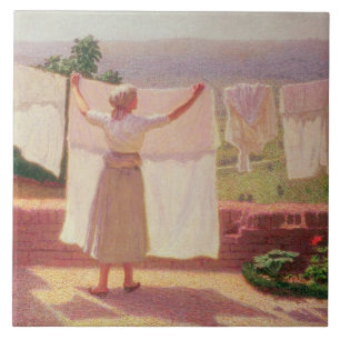 Washing in the Sun Ceramic Tile