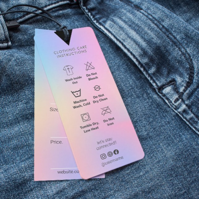 Washing Instructions Price Tag Business Hologram (Washing Instructions Price Tag Business Hologram)