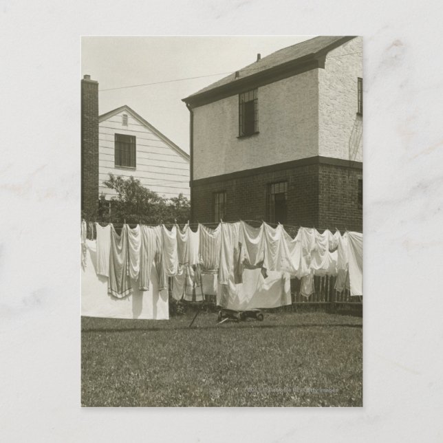 Washing line outside houses postcard (Front)