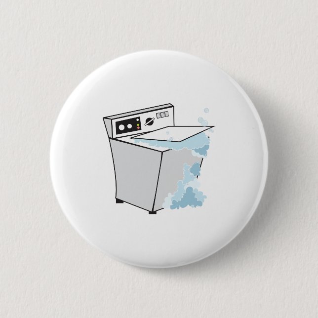 Washing Machine 6 Cm Round Badge (Front)