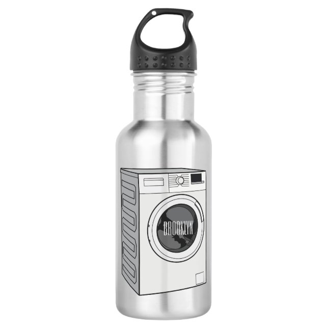Washing machine cartoon illustration  532 ml water bottle (Front)