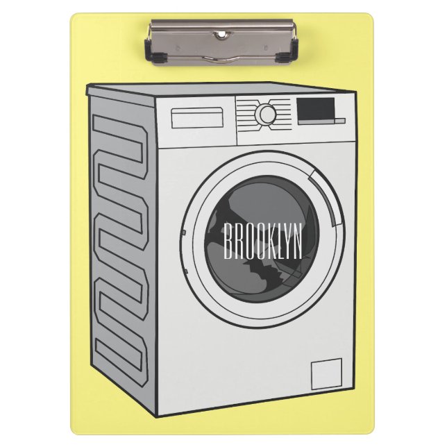 Washing machine cartoon illustration  clipboard (Front)