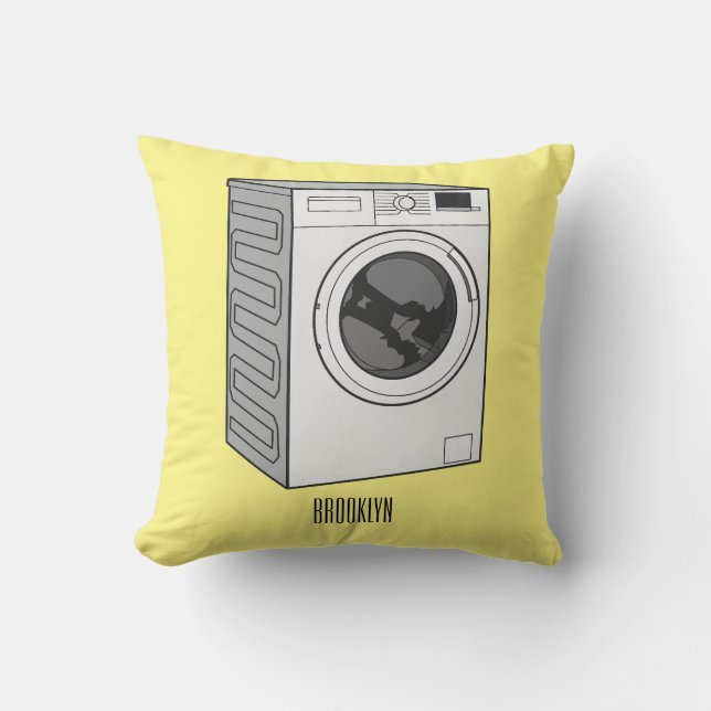 Washing machine cartoon illustration  cushion (Front)