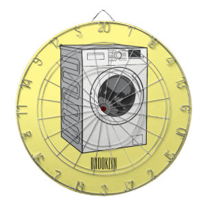 Washing machine cartoon illustration dartboard