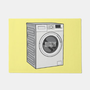 Washing machine cartoon illustration doormat