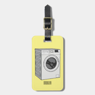 Washing machine cartoon illustration luggage tag