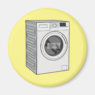 Washing machine cartoon illustration  magnet
