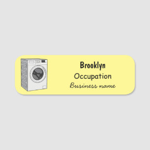 Washing machine cartoon illustration name tag
