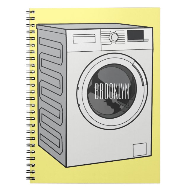 Washing machine cartoon illustration  notebook (Front)