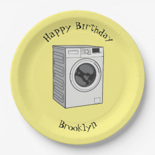 Washing machine cartoon illustration paper plate
