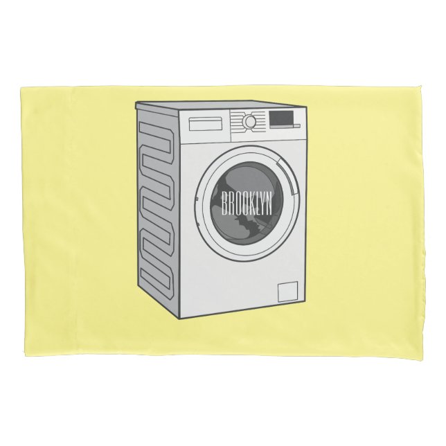 Washing machine cartoon illustration  pillowcase (Front)