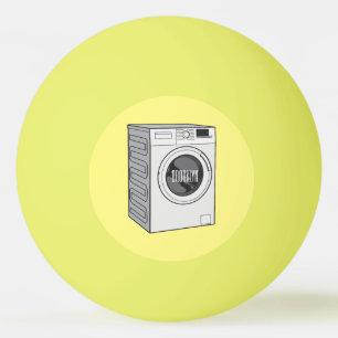 Washing machine cartoon illustration  ping pong ball
