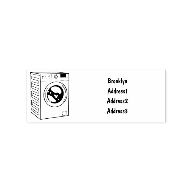 Washing machine cartoon illustration rubber stamp (Imprint)