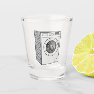 Washing machine cartoon illustration  shot glass