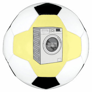 Washing machine cartoon illustration  soccer ball