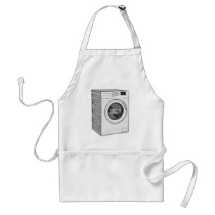 Washing machine cartoon illustration standard apron