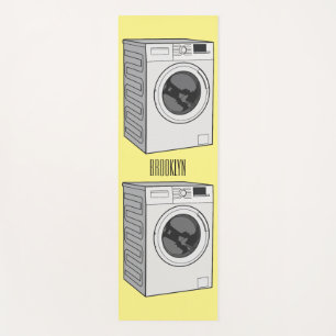 Washing machine cartoon illustration  yoga mat