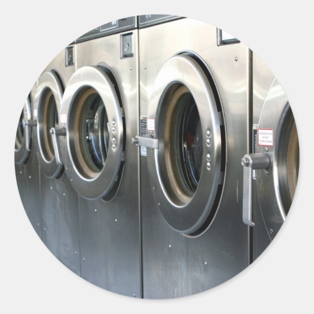 Washing machine classic round sticker (Front)