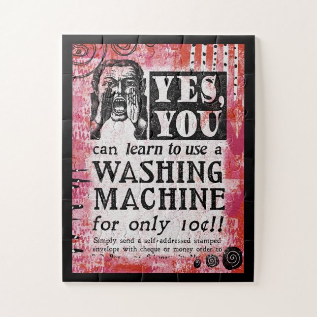 Washing Machine - Funny Vintage Ad Jigsaw Puzzle (Vertical)