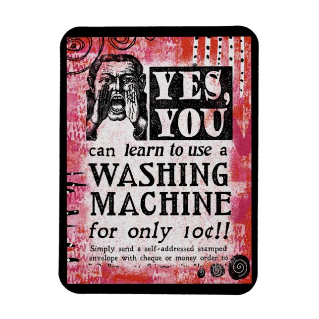 Washing Machine - Funny Vintage Ad Magnet (Vertical)