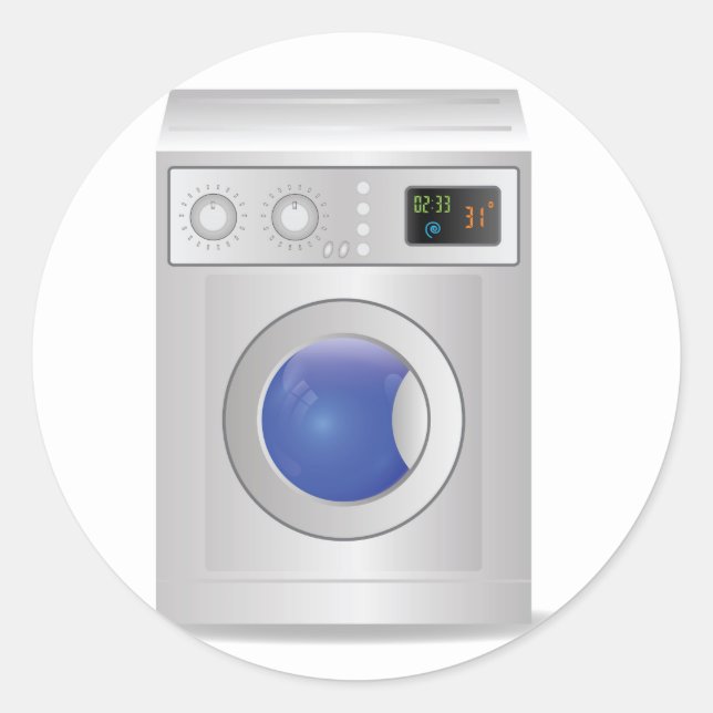 washing machine icon classic round sticker (Front)