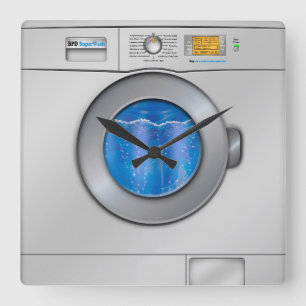 Washing Machine Square Wall Clock