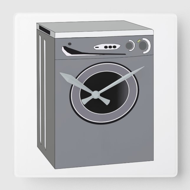 Washing Machine Square Wall Clock (Front)