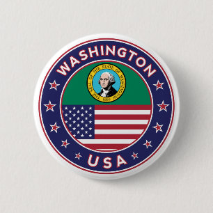 Washington 6 Cm Round Badge