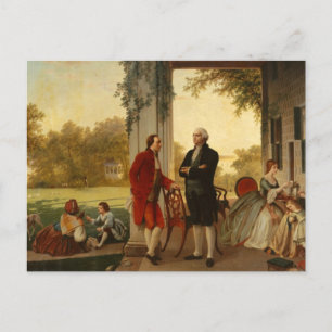 Washington and Lafayette at Mount Vernon 1784 Postcard