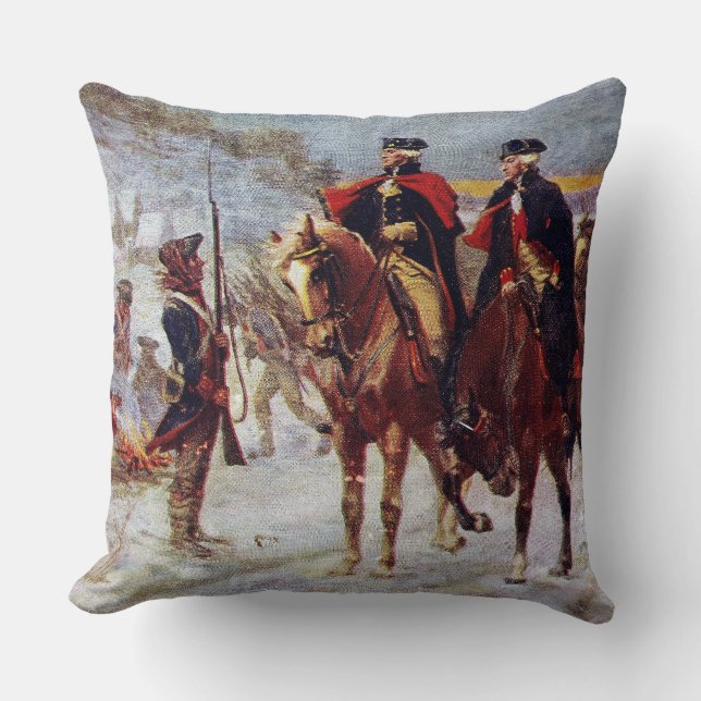 Washington and Lafayette at Valley Forge ~ Cushion (Front)
