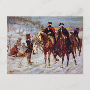 Washington and Lafayette at Valley Forge ~ Postcard