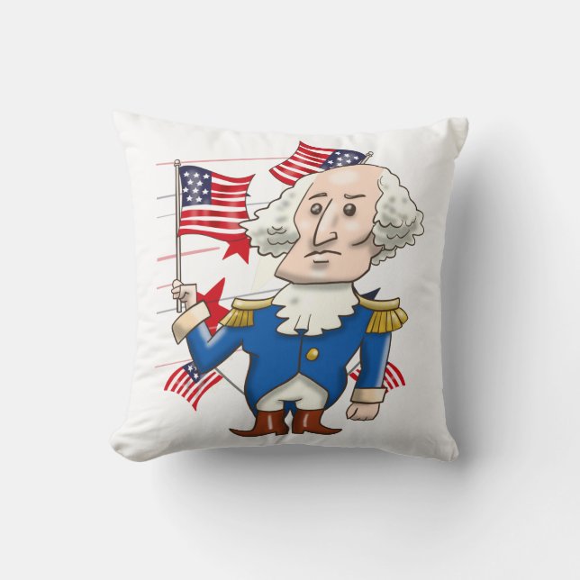 Washington and Lincoln Throw Pillow (Front)